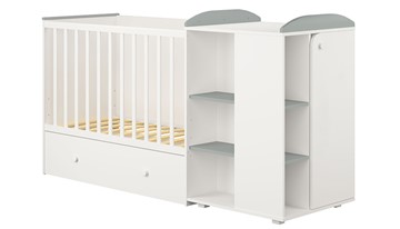 Детская кровать-шкаф с комодом POLINI Kids Ameli 800 Белый / Серый, серия AMELI в Бердске