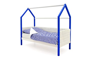 Детская кровать-домик «Svogen сине-белый» мягкая в Новосибирске - предосмотр