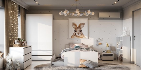 Детская спальня Токио, белый текстурный в Новосибирске - изображение
