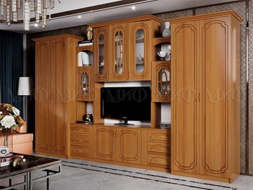 Гостиный гарнитур Миф Альберт со шкафами, глянцевый в Новосибирске