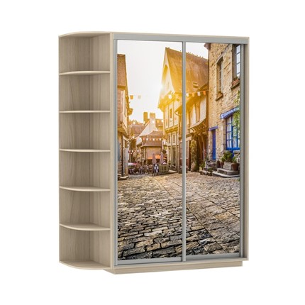 Шкаф 2-створчатый Экспресс 1900x600x2200, со стеллажом, Улица/шимо светлый в Новосибирске - изображение