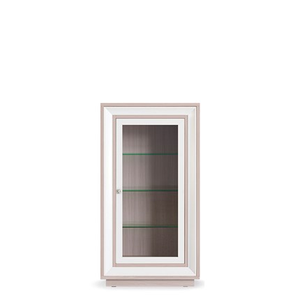 Шкаф низкий  (1 стеклодверь) Прато 776, Ясень светлый \ жемчуг в Новосибирске - изображение