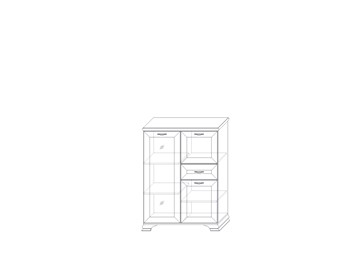 Шкаф низкий  (1 стеклодверь) Сиена, Бодега белый / патина золото в Новосибирске - предосмотр 1