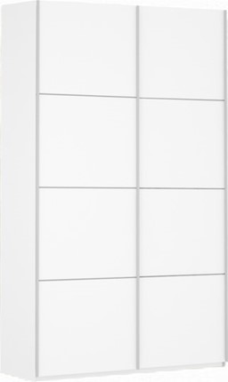 Шкаф 2-х дверный Прайм (ДСП/ДСП) 1600x570x2300, белый снег в Новосибирске - изображение
