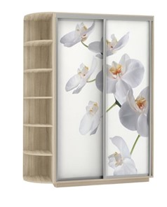 Шкаф 2-створчатый Экспресс 1700x600x2200, со стеллажом, Орхидея белая/дуб сонома в Новосибирске - предосмотр