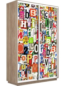 Шкаф 2-дверный Экспресс 1200x450x2400, Буквы/дуб сонома в Новосибирске