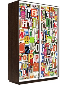 Шкаф 2-х створчатый Экспресс 1200x450x2400, Буквы/венге в Новосибирске - предосмотр