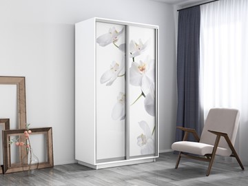 Шкаф 2-х дверный Экспресс 1200x600x2200, Орхидея белая/белый снег в Новосибирске - предосмотр 3