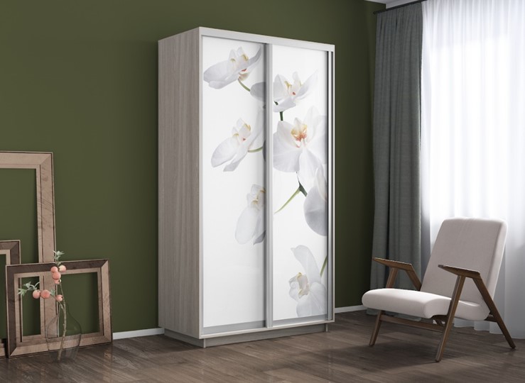 Шкаф Экспресс 1200x600x2200, Орхидея белая/шимо светлый в Новосибирске - изображение 3