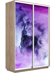 Шкаф 2-дверный Экспресс 1400x450x2200, Фиолетовый дым/дуб сонома в Новосибирске