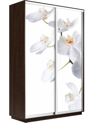 Шкаф Экспресс 1400x600x2400, Орхидея белая/венге в Новосибирске - изображение