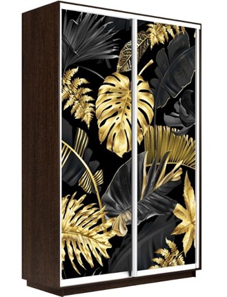 Шкаф 2-х створчатый Экспресс 1600x600x2400, Листья золото/венге в Новосибирске - изображение
