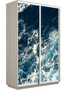 Шкаф 2-х створчатый Экспресс 1600x600x2400, Морские волны/шимо светлый в Новосибирске