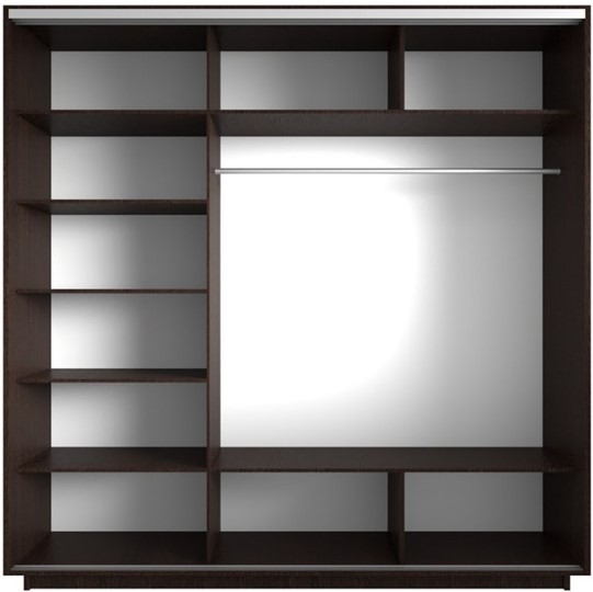 Шкаф 3-створчатый Экспресс со стеллажом, 2400х600х2200, Сакура/венге в Новосибирске - изображение 1