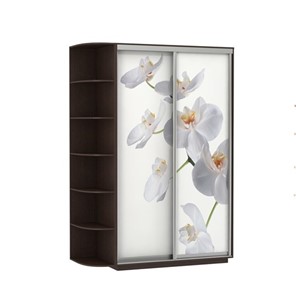 Шкаф Экспресс 1500x600x2400, со стеллажом, Орхидея белая/венге в Новосибирске - предосмотр