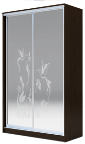 Шкаф 2-х дверный 2400х1682х620 два зеркала, "Колибри" ХИТ 24-17-66-03 Венге Аруба в Новосибирске