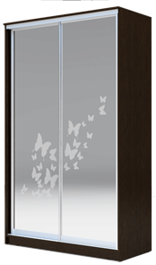 Шкаф 2400х1200х420 два зеркала, "Бабочки" ХИТ 24-4-12-66-05 Венге Аруба в Новосибирске - предосмотр