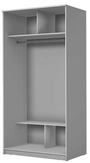 Шкаф двухдверный Хит-22-12/2-22 с цветным стеклом, средне-серый 074, Ясень анкор светлый в Новосибирске - изображение 1