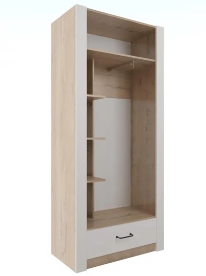Шкаф гардеробный Ева 5 М1 дуб ирландский/белый матовый в Новосибирске - изображение 1