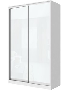 Шкаф 2-х створчатый Хит-22-12-22 с цветным стеклом, белое №10, Белый корпус в Новосибирске