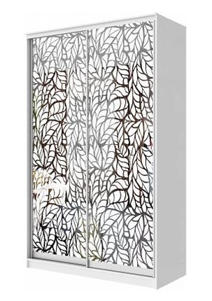 Шкаф 2-х створчатый "Листья" ХИТ 22-14-66-17 Белый в Новосибирске - изображение