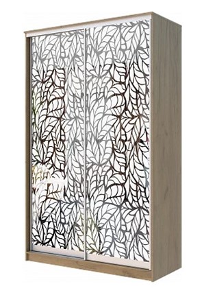 Шкаф 2-х створчатый "Листья" ХИТ 22-4-14-66-17 Дуб крафт золотой в Новосибирске - изображение