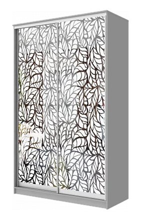 Шкаф 2-х дверный "Листья" ХИТ 22-4-14-66-17 Серый в Новосибирске - изображение