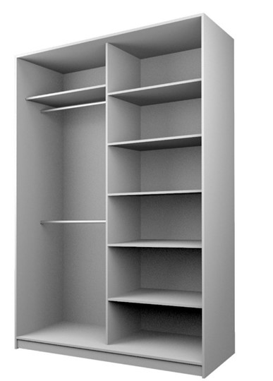 Шкаф 2-х дверный MAX МШ-25-6-18-22, Профиль Серебро/Цвет Дуб Крафт белый/Oracal Черный в Новосибирске - изображение 1