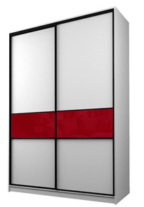 Шкаф MAX МШ-23-6-16-99, Профиль Черный/Цвет Белый/Стекло с пленкой Oracal бургунди в Новосибирске