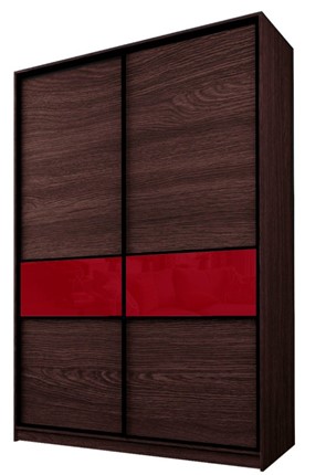 Шкаф MAX МШ-23-6-16-99, Профиль Черный/Цвет Венге/Стекло с пленкой Oracal бургунди в Новосибирске - изображение