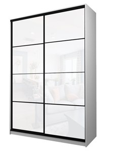 Шкаф 2-х дверный MAX МШ-25-6-18-22, Профиль Черный/Цвет Белый/Oracal Белый в Новосибирске