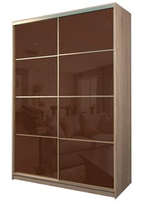 Шкаф 2-х дверный MAX МШ-25-6-18-22, Профиль Золото/Цвет Дуб сонома/Oracal Шоколад в Новосибирске