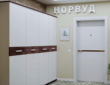 Шкаф Норвуд 71, Белый-Орех шоколадный в Новосибирске - предосмотр 2