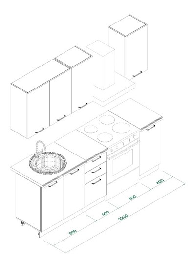 Кухонный гарнитур МК ТЕХНО Комплект №4 1,6м ПВХ Оленна в Новосибирске - изображение 6
