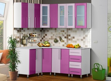 Угловая кухня Мыло 224 1800х1400, цвет Виолетта/Сирень в Новосибирске - предосмотр