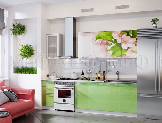 Кухонный гарнитур фотопечать Яблоневый цвет 2,0 в Новосибирске - изображение