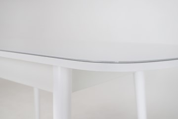 Кухонный раскладной стол Хоста, опоры массив цилиндрический, Белый в Новосибирске - предосмотр 2