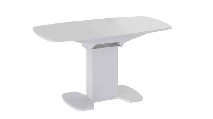 Раздвижной стол Портофино (СМ(ТД)-105.01.11(1)), цвет  Белый глянец/Стекло белое в Новосибирске - изображение 2
