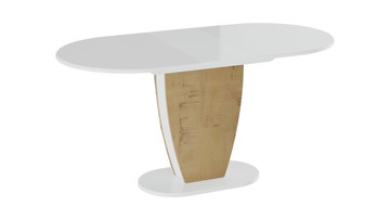 Кухонный стол раздвижной Монреаль тип 1 (Белый глянец/Бунратти) в Новосибирске - предосмотр 1