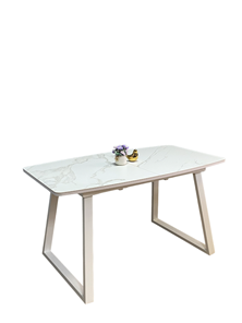 Кухонный стол раздвижной AZ1400 (белый/керамика мрамор белый) в Новосибирске - предосмотр