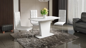 Кухонный стол раздвижной Честер тип 2, цвет Белый/Стекло белый глянец в Новосибирске - предосмотр 2