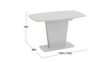 Кухонный стол раздвижной Честер тип 2, цвет Белый/Стекло белый глянец в Новосибирске - предосмотр 3