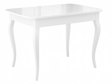 Раздвижной стол Dikline M120 Белый/стекло белое глянец/ножки MC белые в Новосибирске