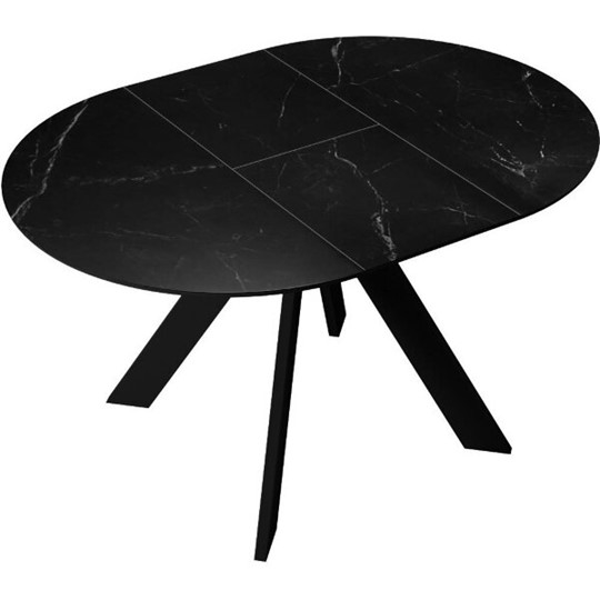 Кухонный раскладной стол DikLine SKC100 D1000 Керамика Черный мрамор / опоры черные в Новосибирске - изображение 6