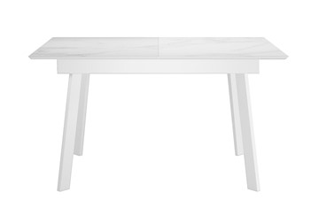 Керамический обеденный стол DikLine SKH125 Керамика Белый мрамор/подстолье белое/опоры белые (2 уп.) в Новосибирске