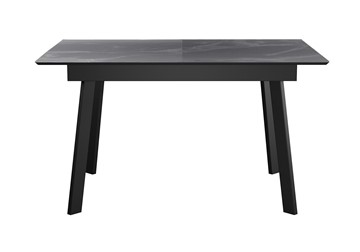 Кухонный стол раскладной DikLine SKH125 Керамика Серый мрамор/подстолье черное/опоры черные (2 уп.) в Новосибирске