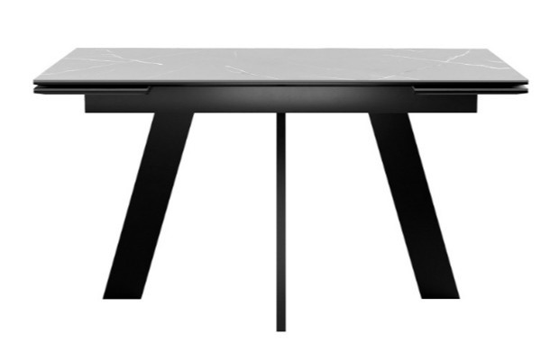 Стол раздвижной DikLine SKM140 Керамика серый мрамор/подстолье черное/опоры черные (2 уп.) в Бердске - изображение 3