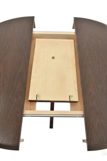 Кухонный раздвижной стол Фабрицио-1 Круг 1000, (D100, Тон 7 - Орех тёмный) Морилка/Эмаль в Новосибирске - изображение 5