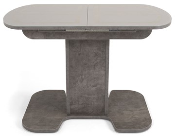 Кухонный стол раскладной Киото-1 (ноги серый камень, серебро/серый камень) в Новосибирске - предосмотр 1