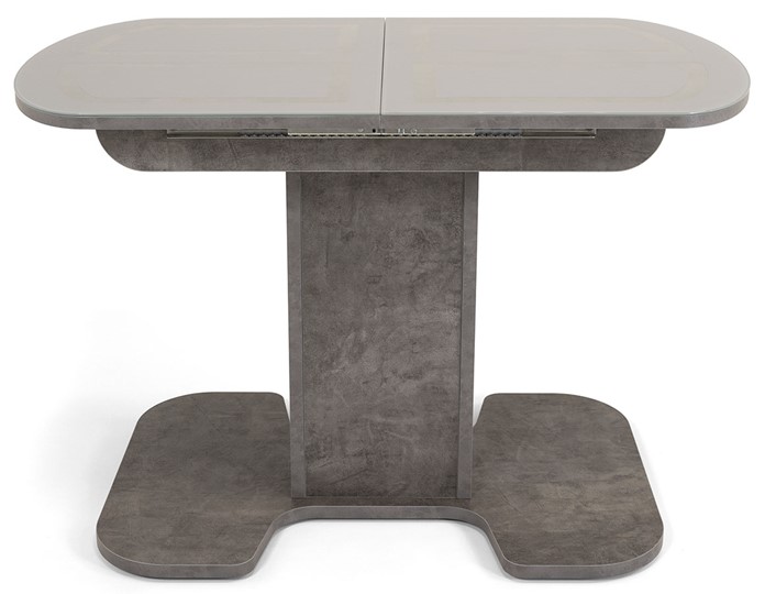 Кухонный стол раскладной Киото-1 (ноги серый камень, серебро/серый камень) в Новосибирске - изображение 1